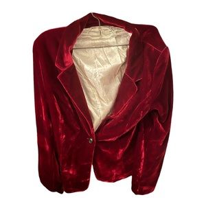 Red velvety Kensie blazer